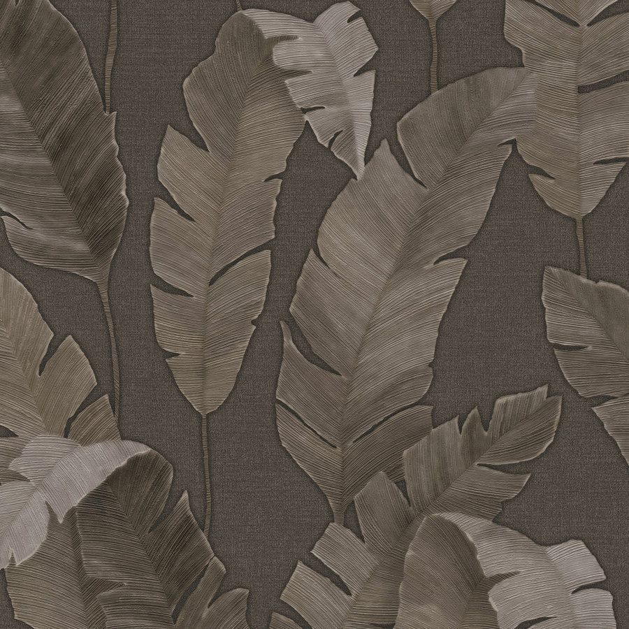 A.S. Creation Stili di viaggio 392182 Carta da parati in tessuto non tessuto Alberi e foglie 10,05 m x 0,53 m Marrone
