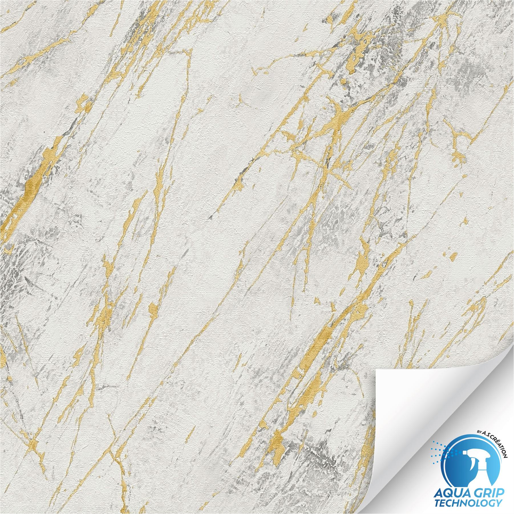 Carta da parati non tessuta 784581 WOW preincollata Marble White A.S. Création