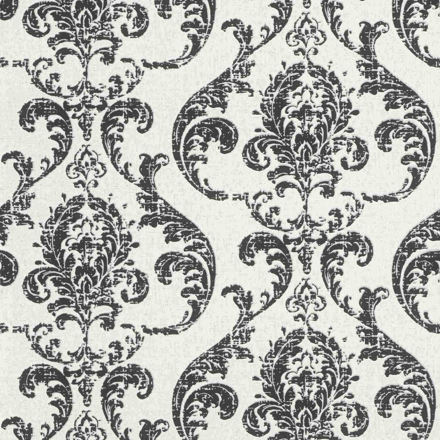 Rasch Color Your Life 315608 Carta da parati in tessuto non tessuto Barocco 0,53 x 10,05 m Nero Bianco