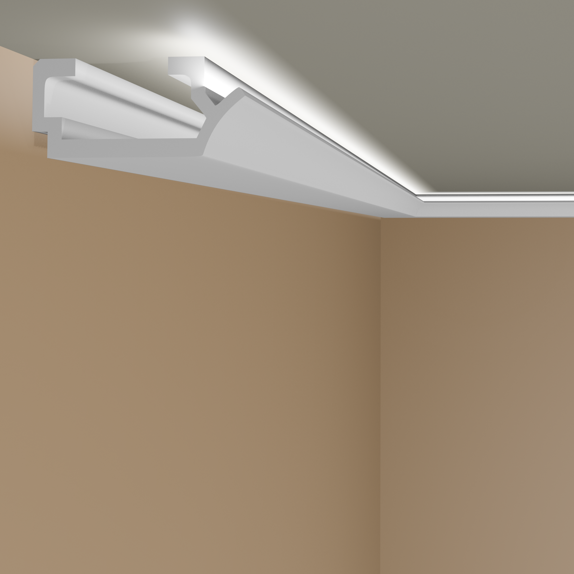 Striscia luminosa Elite Decor KD410 in polistirene 110 x 240 x 1150 mm Cornice per soffitto in polistirolo bianco