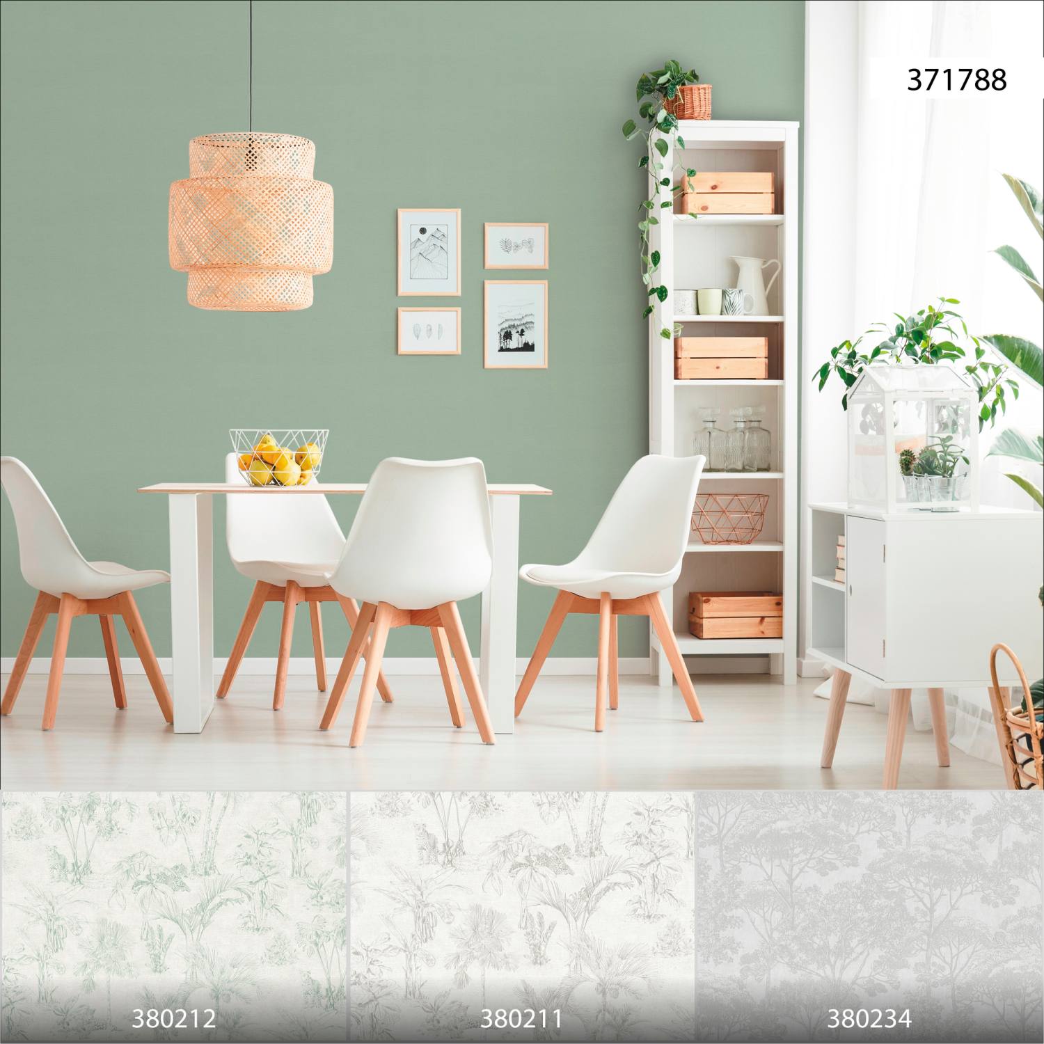 A.S. Creation Cuba 371788 Carta da parati in tessuto non tessuto Tinta unita Tinta unita 0,53 x 10,05 m Verde