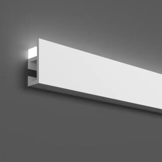 Cornice in poliuretano Elite Decor KH903 22 x 48 x 2000 mm, modanatura per soffitto in polistirolo bianco