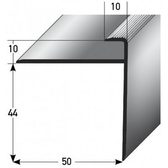 Einschubprofil "Castlebar" mit Nase für Parkett / Laminat, Einfasshöhe 1 mm, Aluminium eloxiert, gebohrt (Default)
