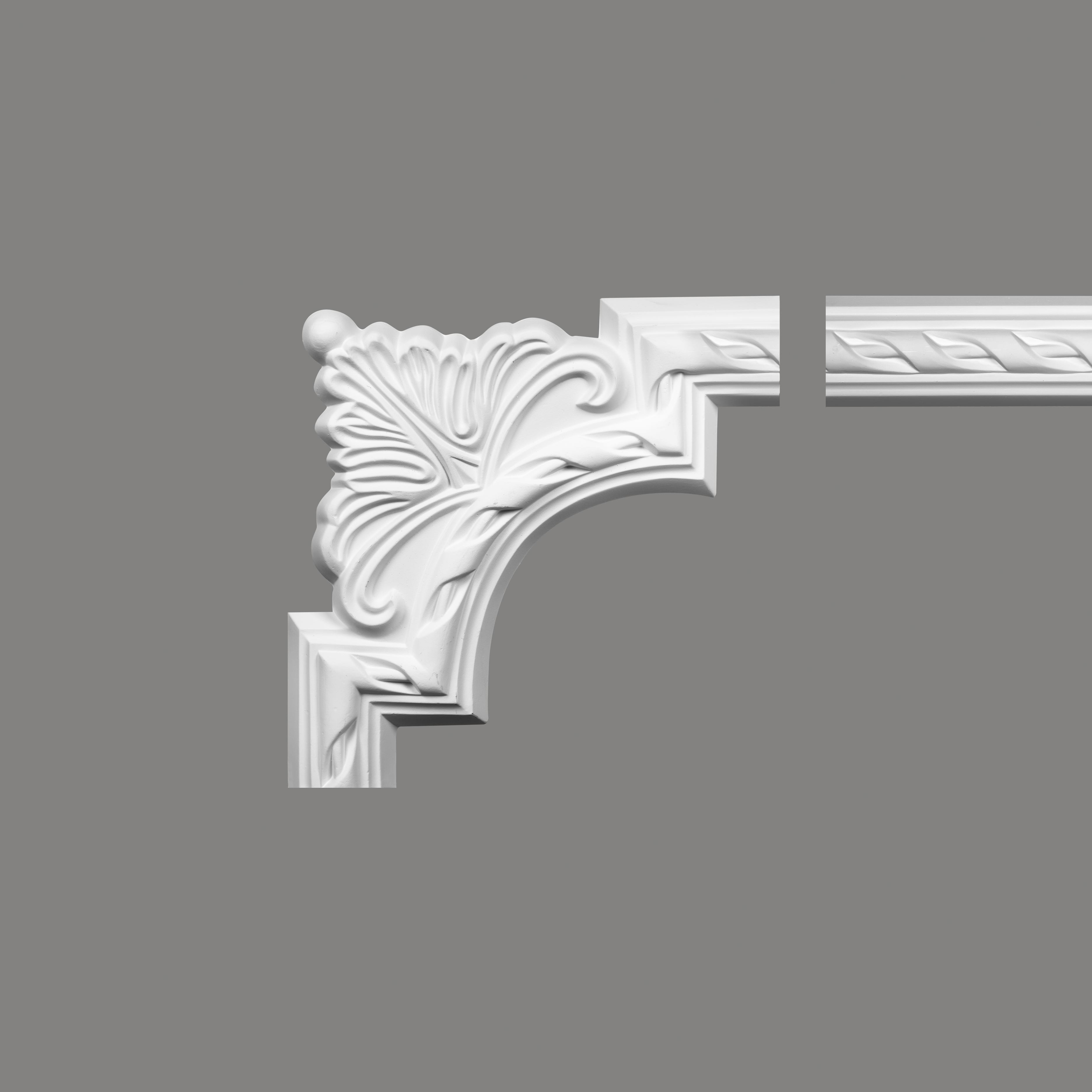 Elemento angolare Mardom per modanatura a parete MDC252 Profoam 54 x 23 x 240 mm cornice in stucco bianco