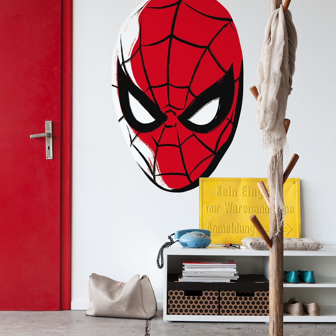 Carta da parati fotografica Komar Marvel Spider-Man Headshot 125 x 125 cm Tessuto non tessuto autoadesivo Avengers Spider