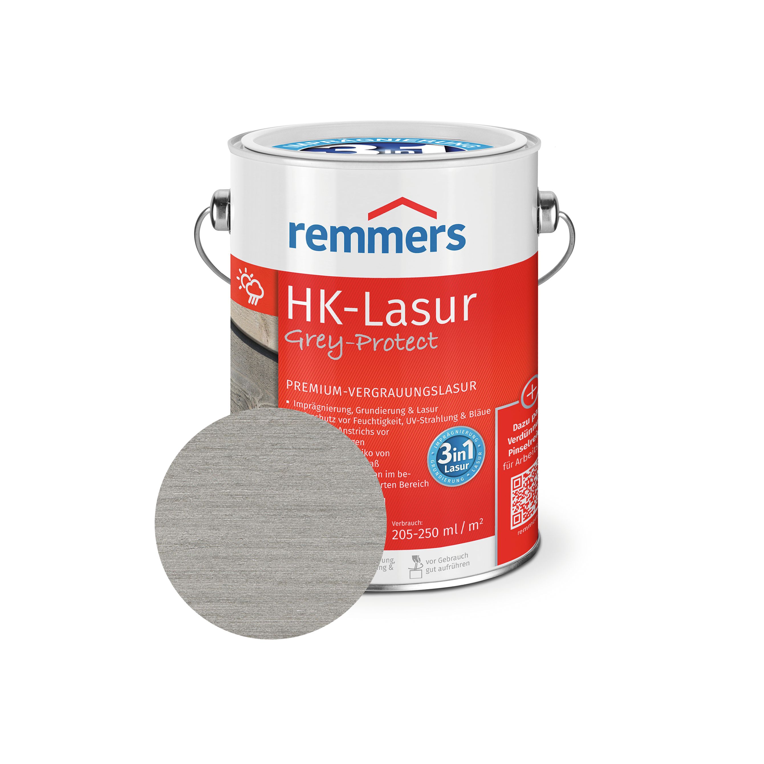 Remmers HK-Lasur Grey-Protect A base di solvente Tinta ingrigita di alta qualità Consegna gratuita