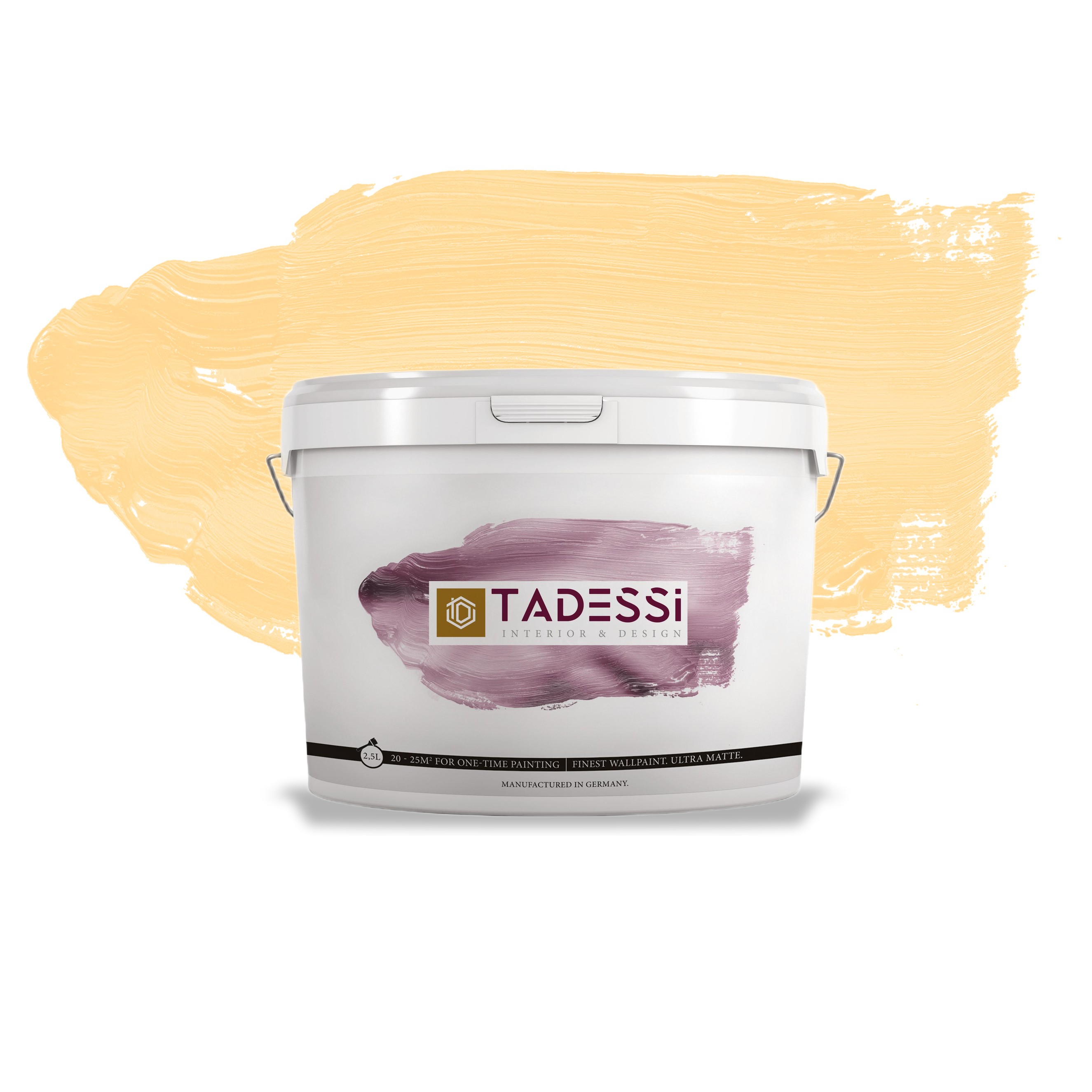 TADESSI Color Vista - Pittura murale giallo pastello - Giallo mais - Pittura per interni opaca - Dispersione di alta qualità