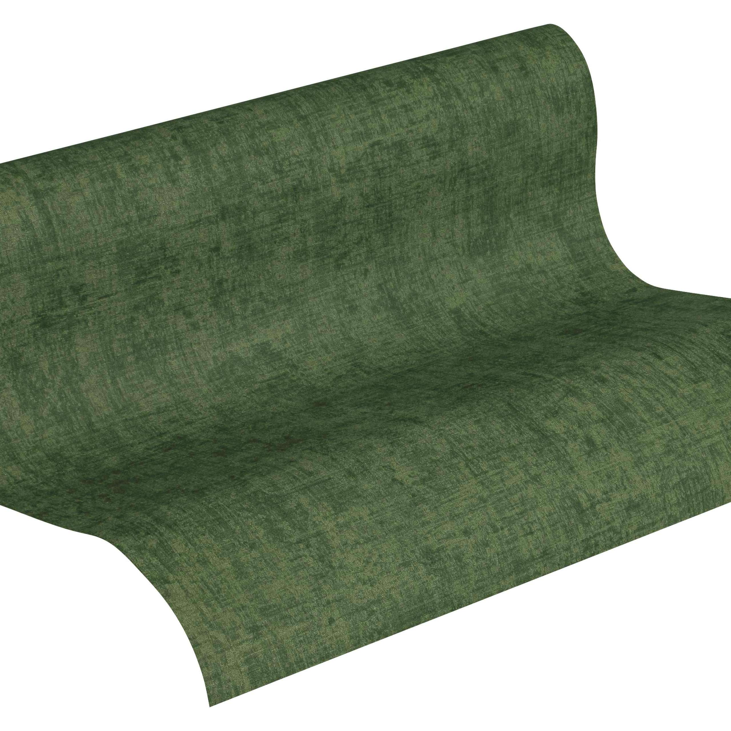 A.S. Creation Greenery 373347 Carta da parati in tessuto non tessuto Tinta unita University 0,53 x 10,05 m Verde