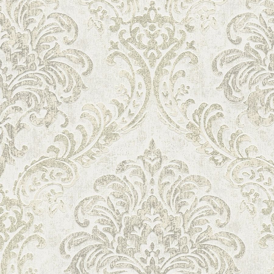 A.S. Creation Stili di viaggio 391122 Carta da parati in tessuto non tessuto Barocco 10,05 m x 0,53 m Bianco
