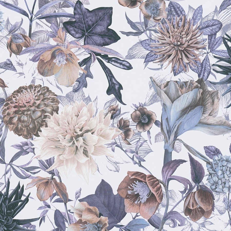 A.S. Creation Dream Flowery 381751 Carta da parati in tessuto non tessuto aspetto floreale 0,53 x 10,05 m Beige Blu