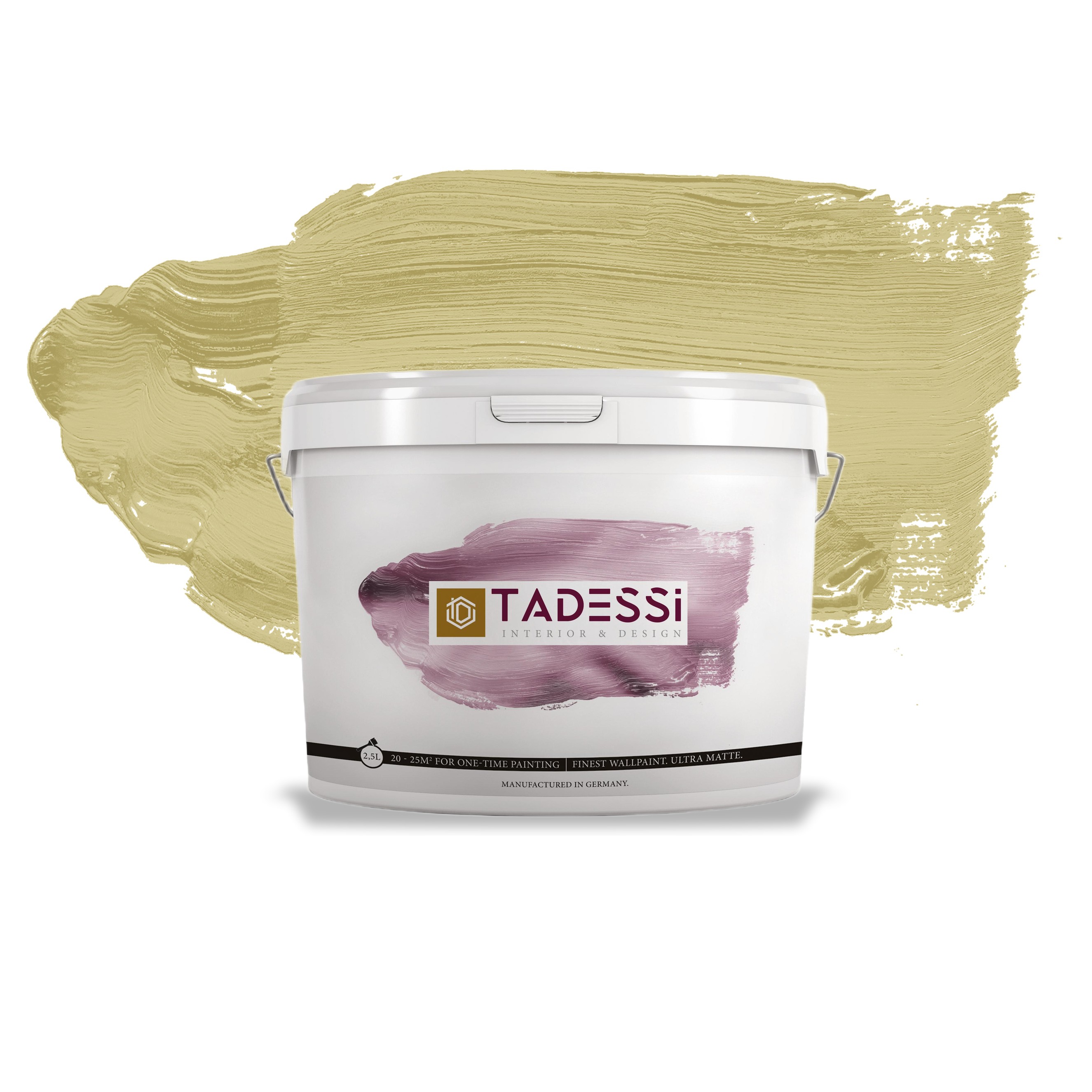 TADESSI Color Vista - Pittura murale verde - Verde sabbia - Pittura per interni opaca - Pittura a dispersione di alta qualità