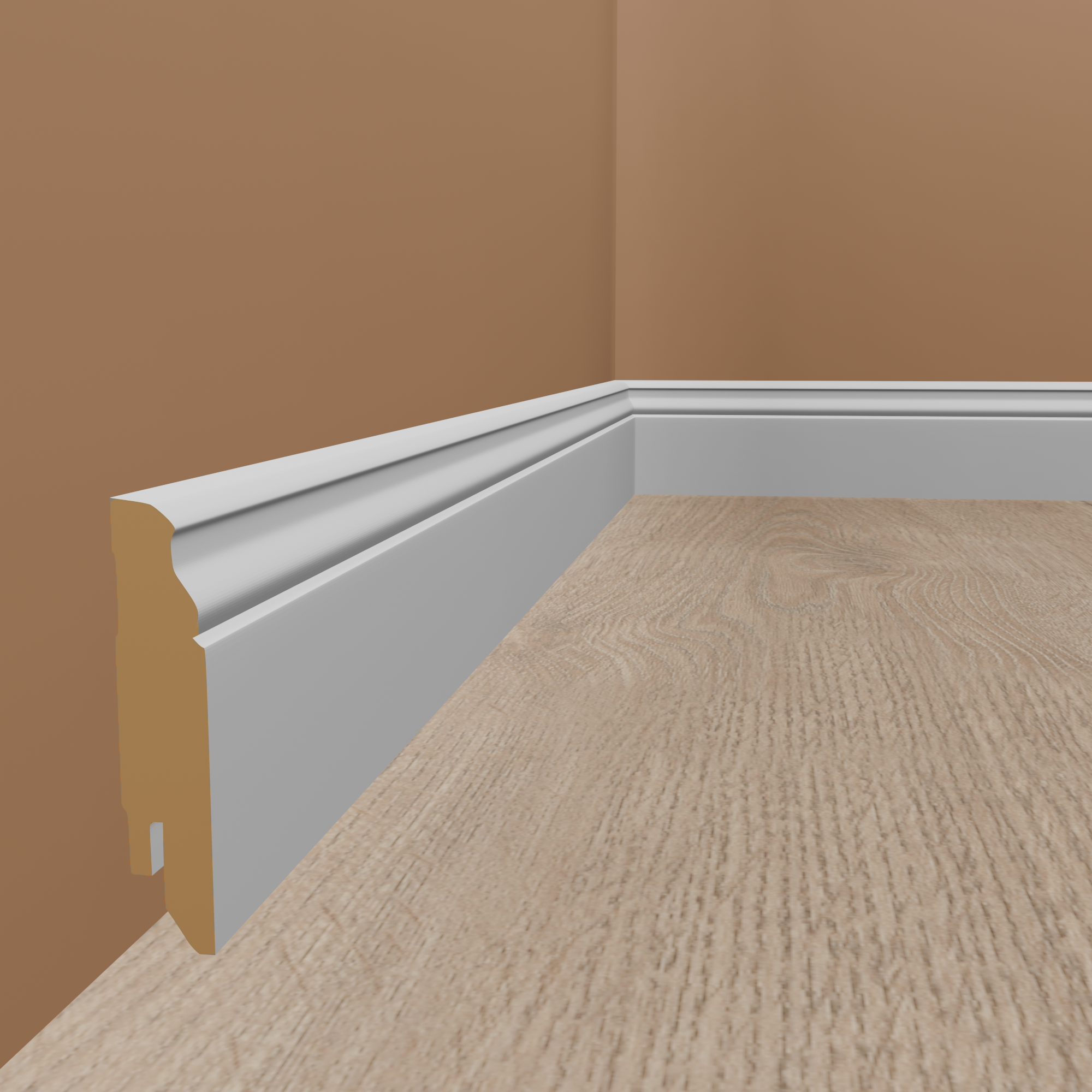 Battiscopa profilo Berlin 16 x 80 x 2500 mm MDF bianco profilo Hamburg di PROVISTON