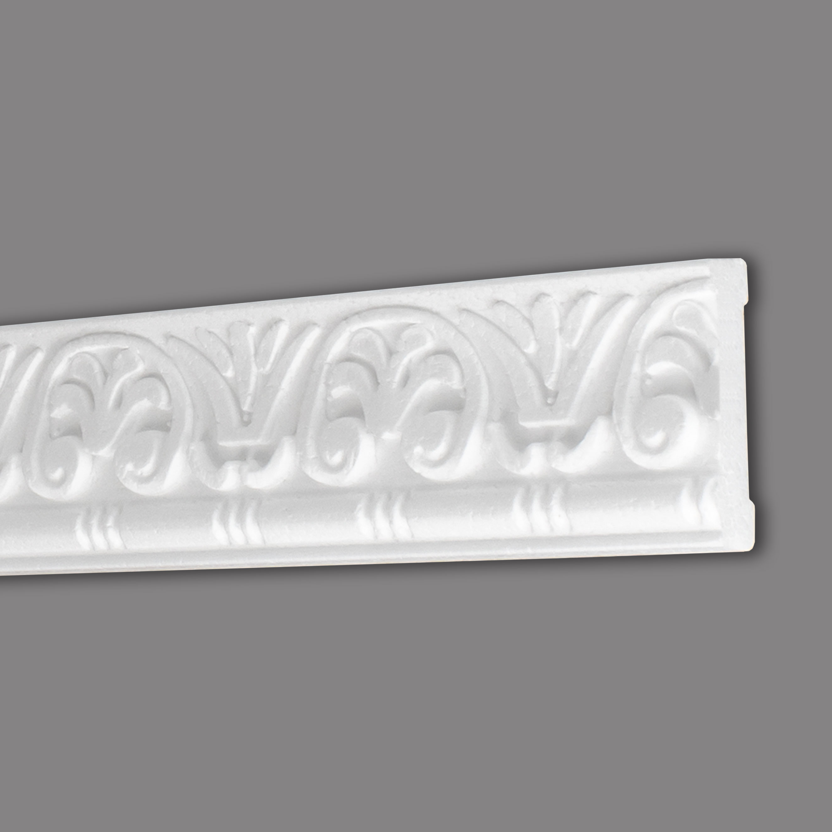 Marbet Modanatura decorativa "B-10" Modanatura murale in polistirolo 9 x 46 x 2000 mm Striscia di polistirolo Bianco