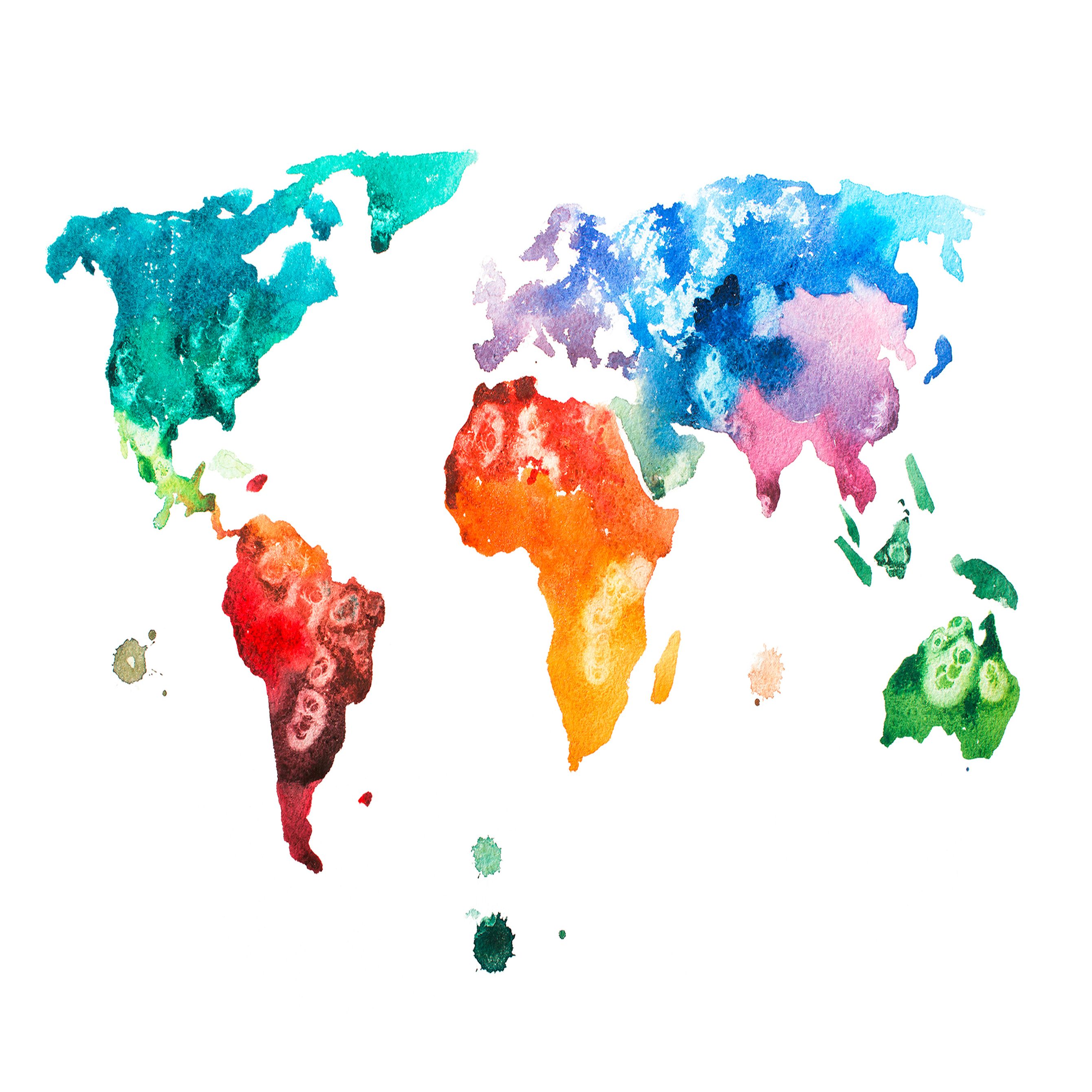 A.S. Creation Designwalls DD118696 Carta da parati fotografica Tessuto non tessuto 350 x 255 cm Mappa del mondo Colorato