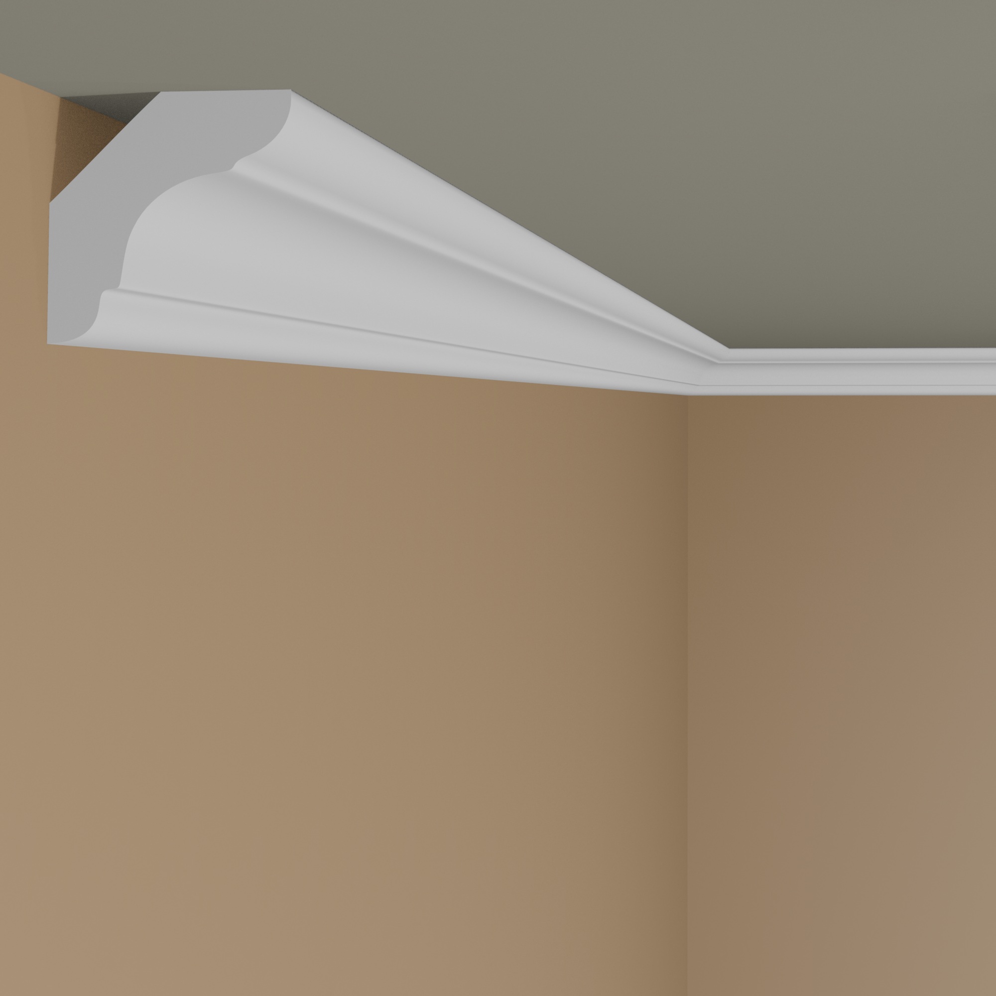 Marbet Cornice "E-24" Modanatura per soffitto in polistirolo 29 x 29 x 2000 mm Modanatura in polistirene Bianco