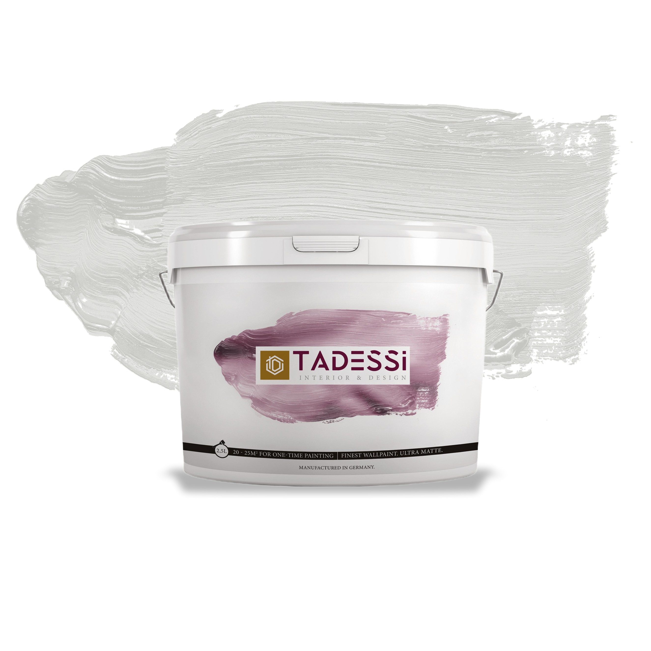 TADESSI Color Vista - Pittura murale grigio pastello - Grigio perla - Pittura per interni opaca - Dispersione di alta qualità