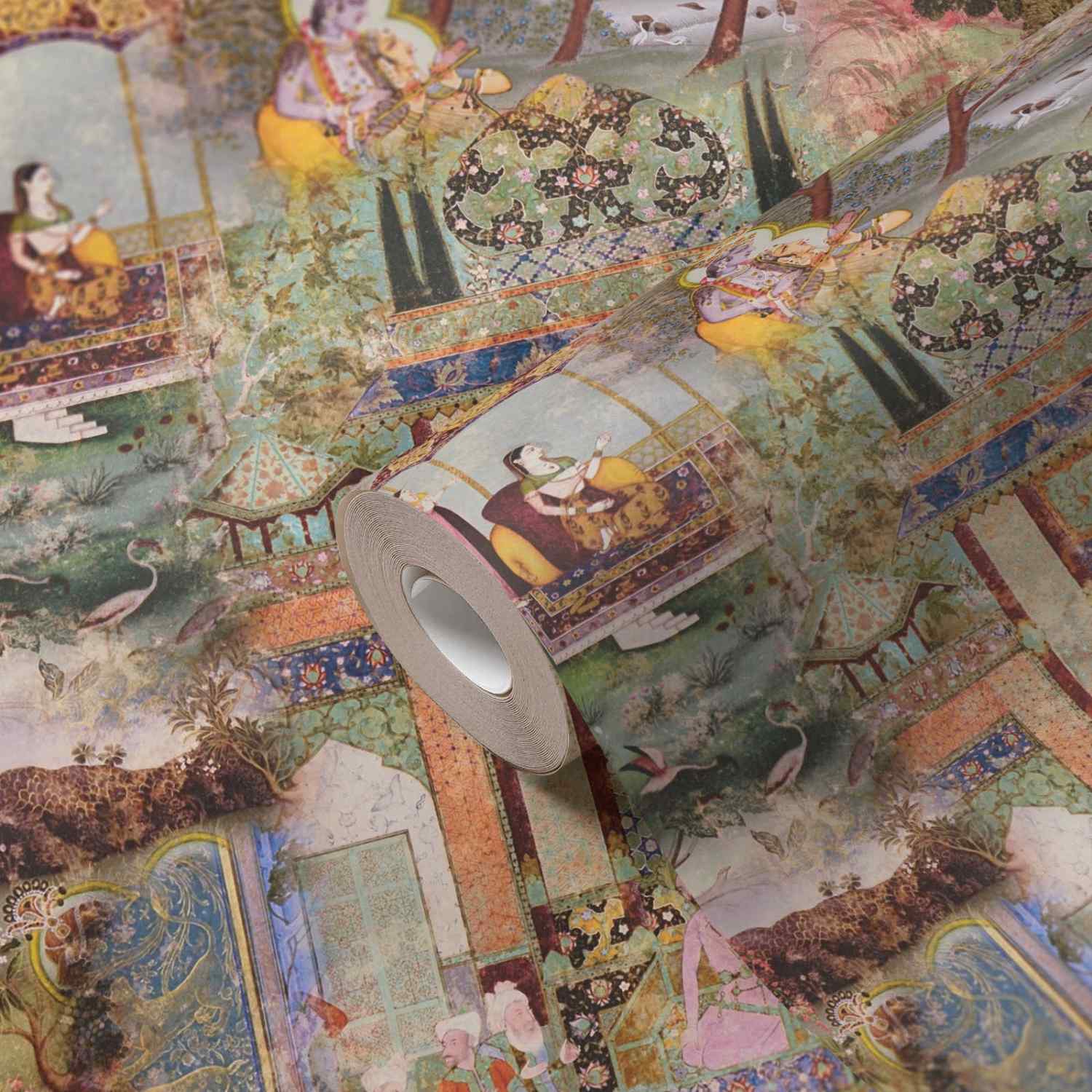 A.S. Creation Dream Flowery 381741 Carta da parati in tessuto non tessuto Vintage 0,53 x 10,05 m Verde Arancione