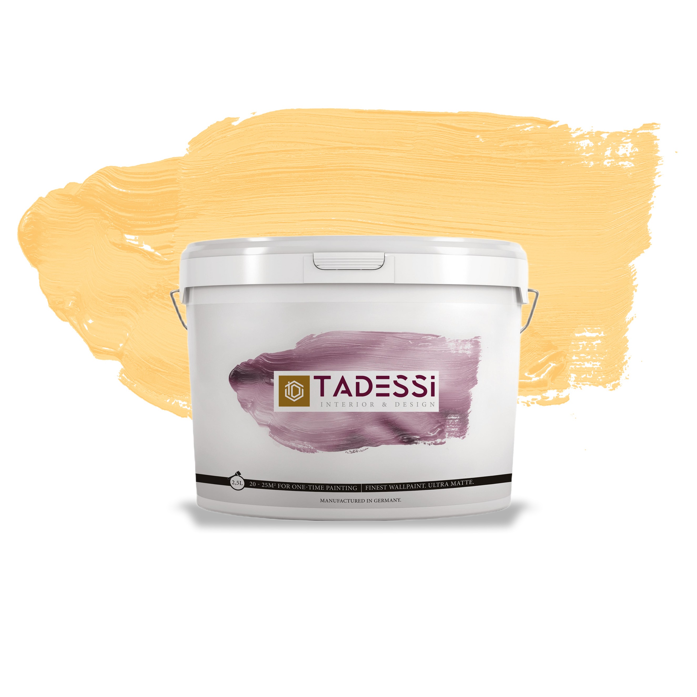 TADESSI Color Vista - Pittura murale giallo pastello - Giallo miele - Pittura per interni opaca - Dispersione di alta qualità