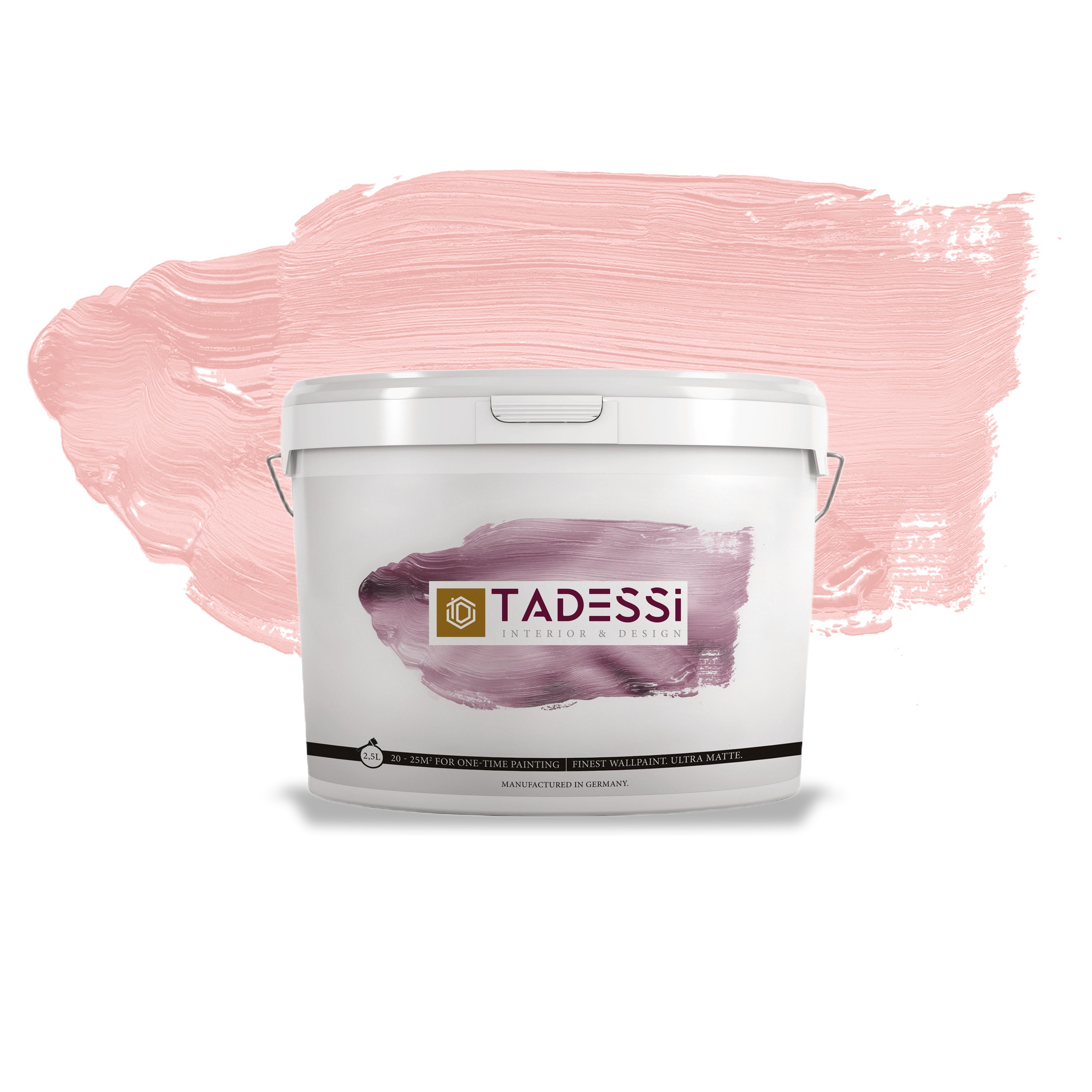 TADESSI Color Vista - Pittura murale rosa pastello - Rosa fiore - Pittura per interni opaca - Dispersione di alta qualità