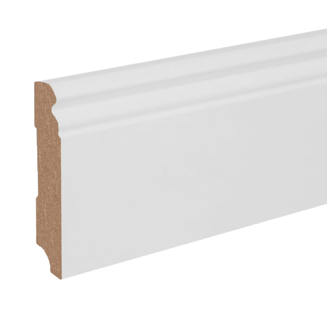 Battiscopa / battiscopa / modanatura per pavimento Bergamo-8 (65778) 19 x 96 x 2500 mm Bianco