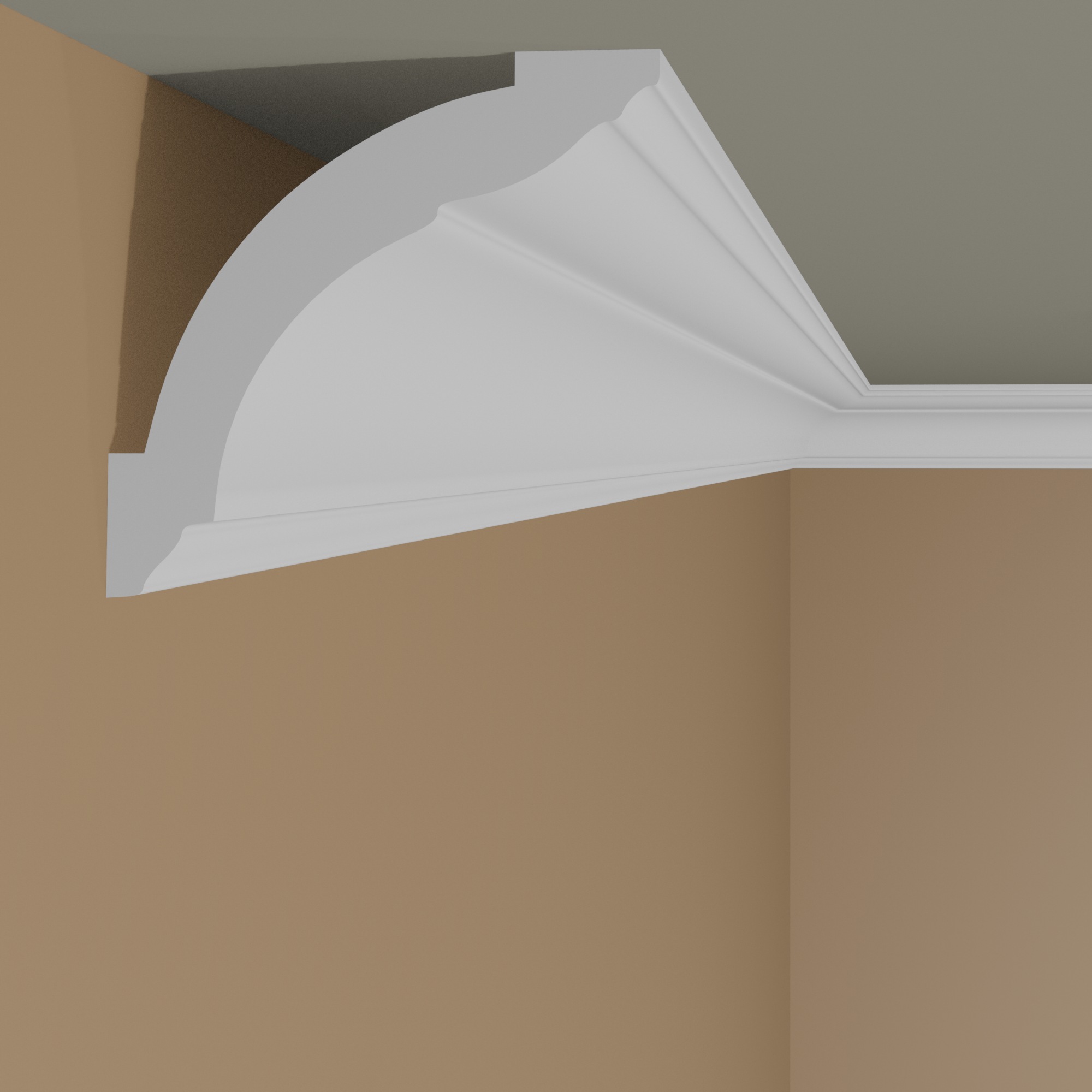 PROVISTON Cornice "NE367" 72 x 72 x 2000 mm Bianco Modanatura per soffitto Striscia luminosa Classico