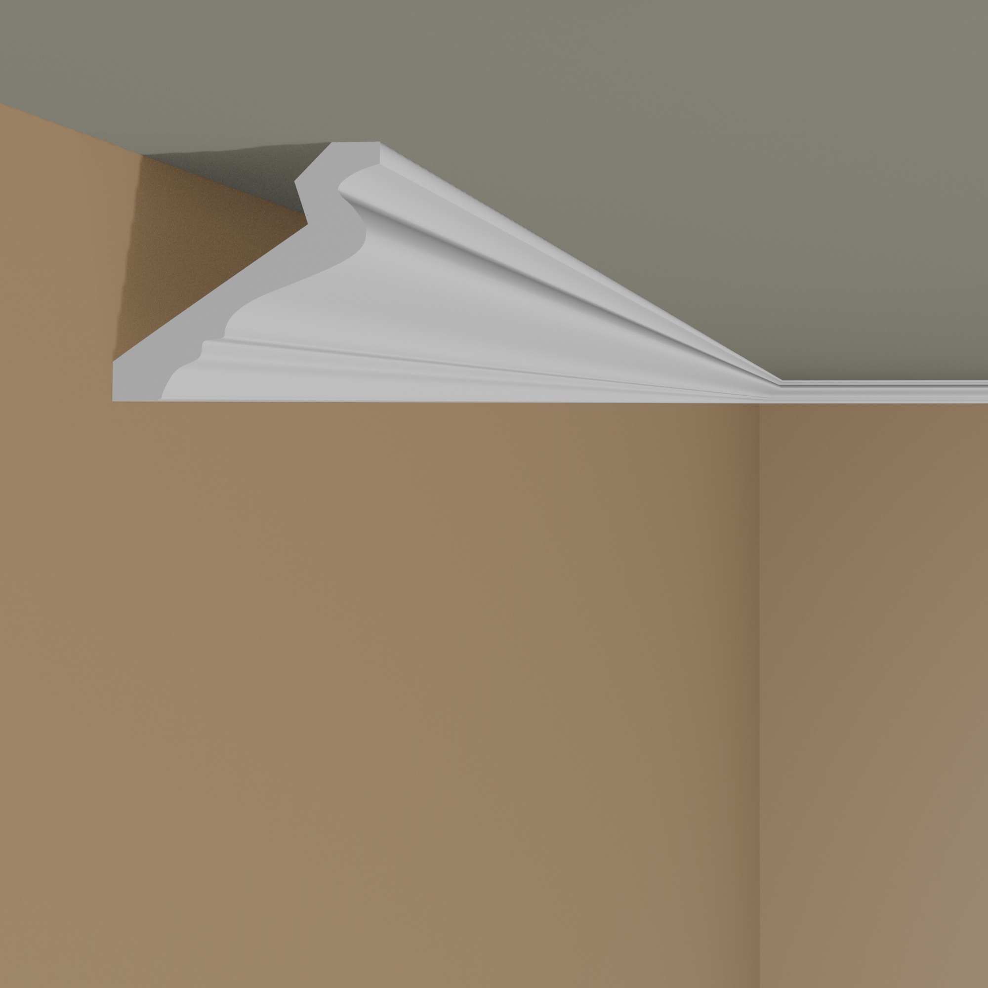 Cornice per soffitto Mardom MDB185 Profoam 61 x 64 x 2000 mm Cornice bianca moderna