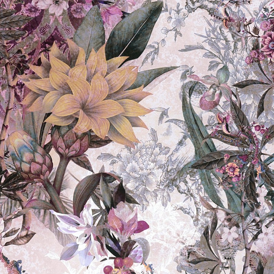 A.S. Creation Dream Flowery 381775 Carta da parati in tessuto non tessuto aspetto floreale 0,53 x 10,05 m Bianco Viola