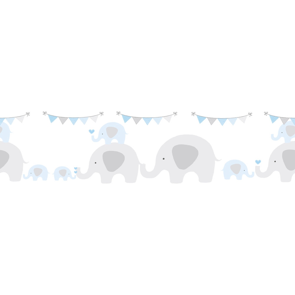 A.S. Creation Solo bordi 11 403748 Bordo di carta Cameretta per bambini 5,00 x 0,155 m Blu