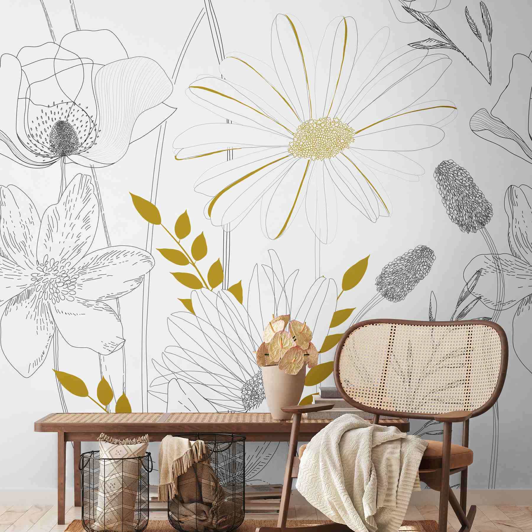 A.S. Creation Photo Wallpaper The Wall II 392131 Un motivo per rotolo Botanical White