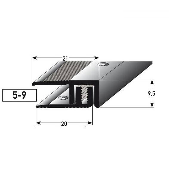 Profili di bordatura e finitura PROVISTON Victoria, altezza 9,5 mm, larghezza 21 mm, altezza bordatura 5 - 9 mm