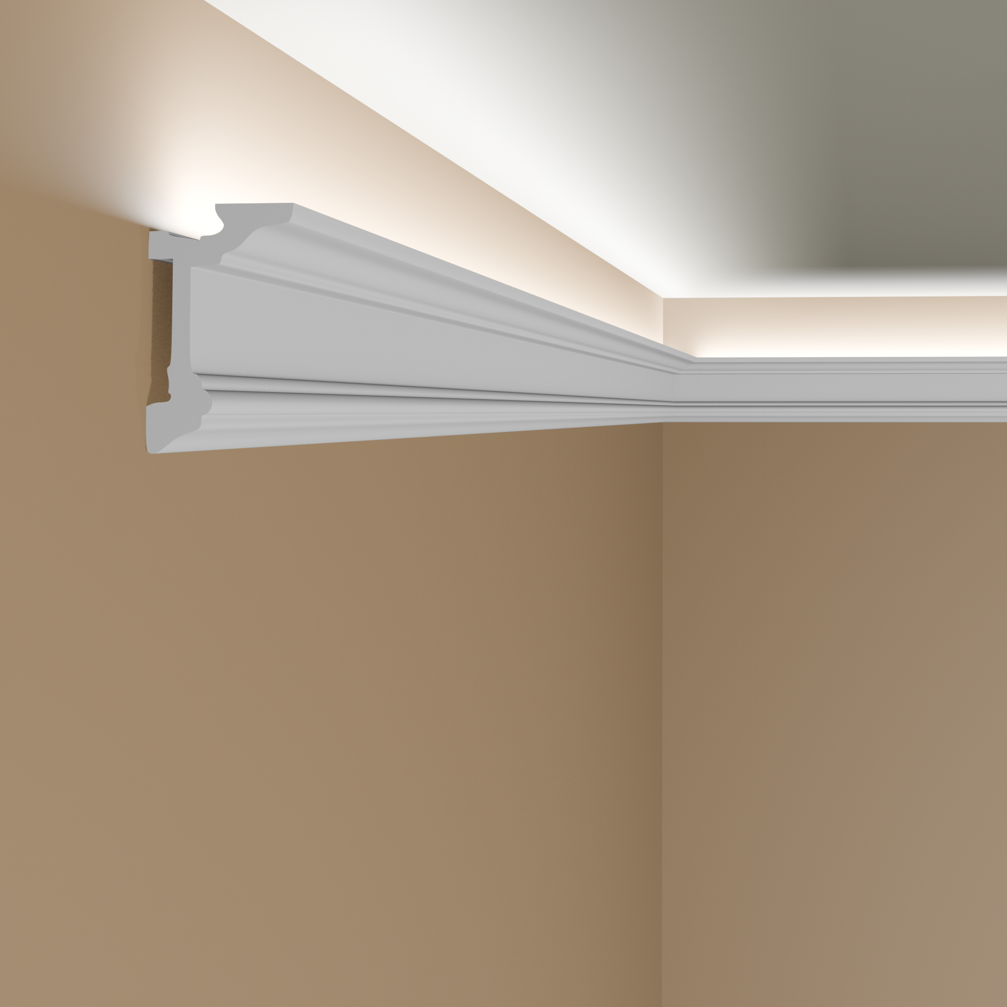 Modanatura per soffitto Mardom MD137 Polyforce 55 x 96 x 2000 mm Modanatura per tenda bianca Modanatura leggera