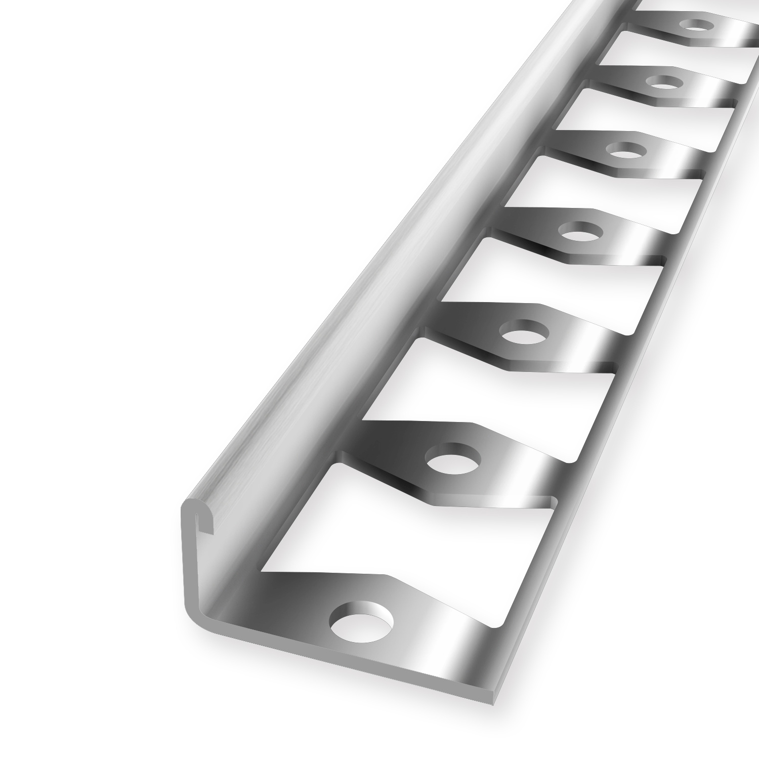 Profilo Double-K 14 x 22,5 mm, altezza bordo 12,5 mm, profilo per piastrelle in acciaio inox, punzonato, Küberit