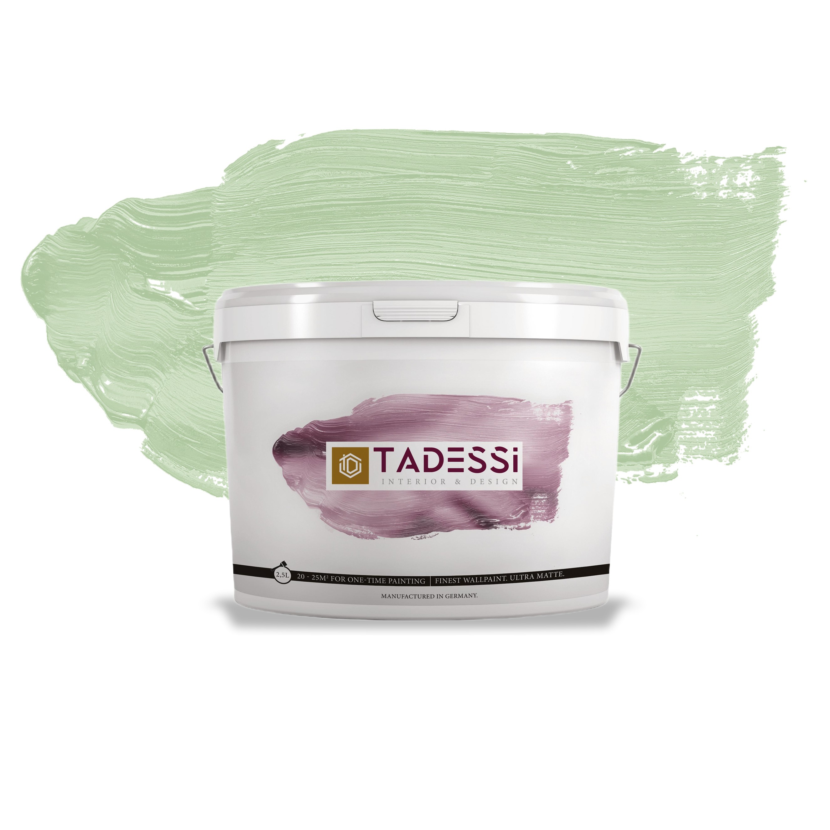 TADESSI Color Vista - Pittura murale verde pastello - Pistacchio - Verde salvia - Pittura per interni opaca di alta qualità