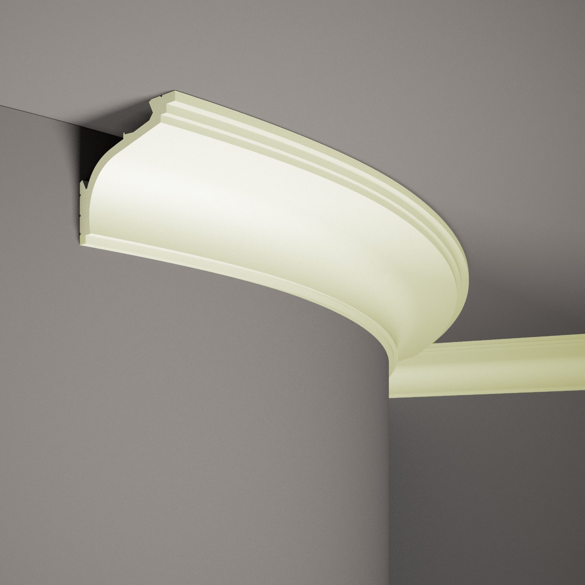 Modanatura flessibile per soffitto Mardom MDB110F Profoam 110 x 90 x 2000 mm Modanatura in stucco bianco pieghevole
