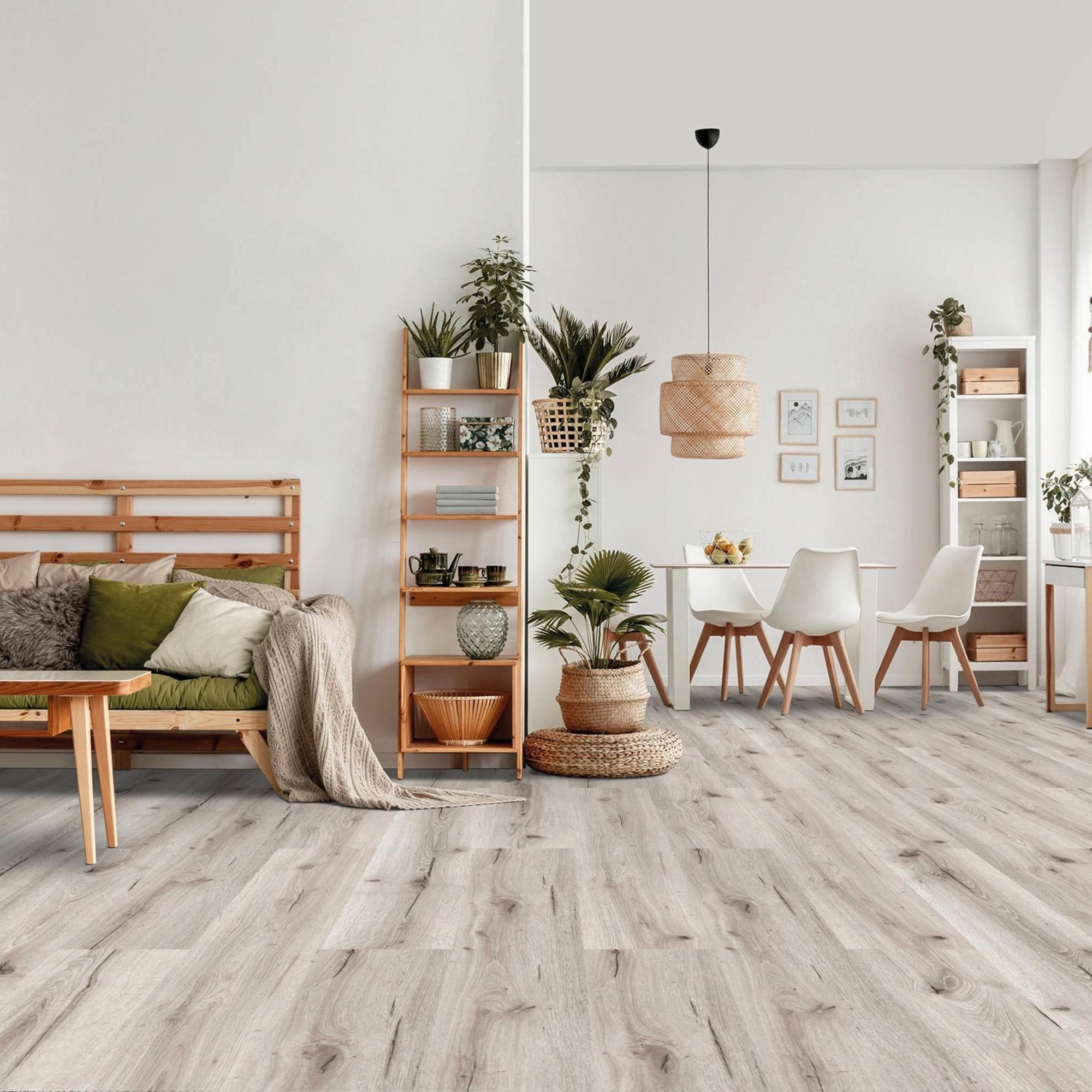 Pavimento in vinile Check One Wittland 7 x 228 x 1524 mm Click Vinyl effetto legno rovere grigio