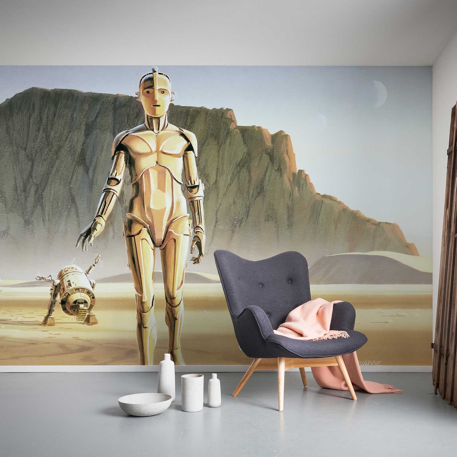 Carta da parati fotografica Komar Star Wars Droids 250 x 500 cm Carta da parati con stampa digitale Tessuto non tessuto Droids Universe