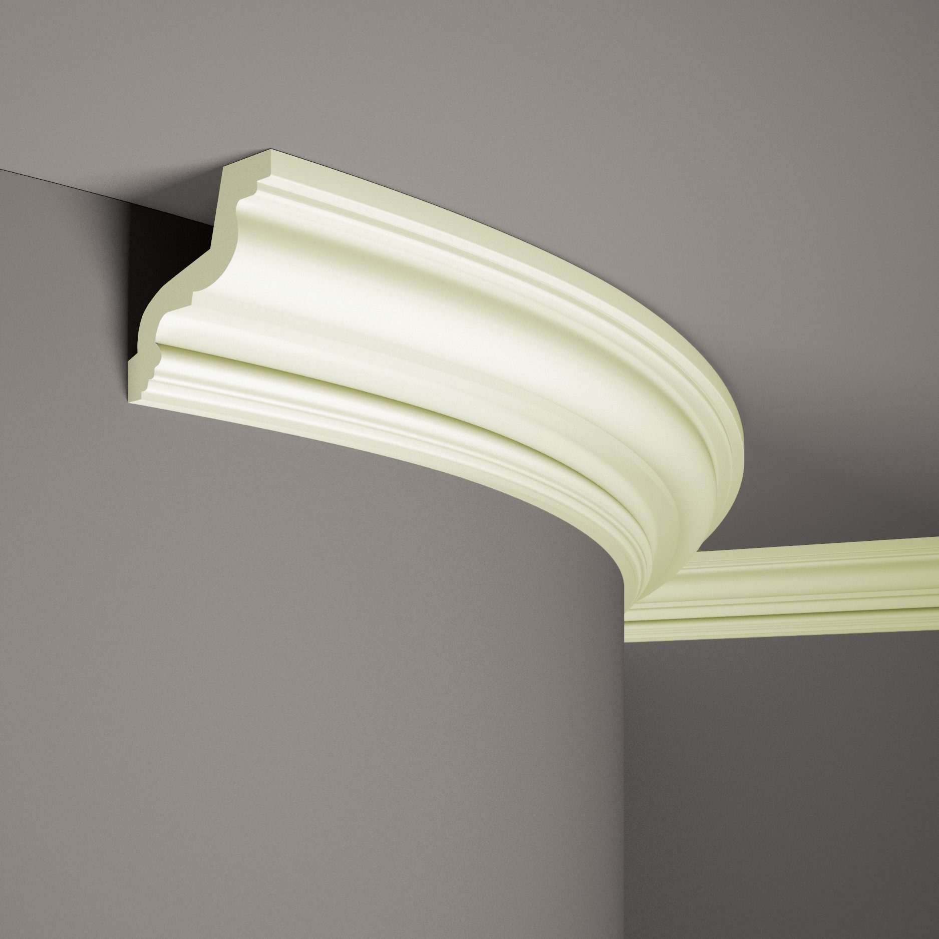 Modanatura flessibile per soffitto Mardom MDB118F Profoam 100 x 97 x 2000 mm Modanatura in stucco bianco pieghevole