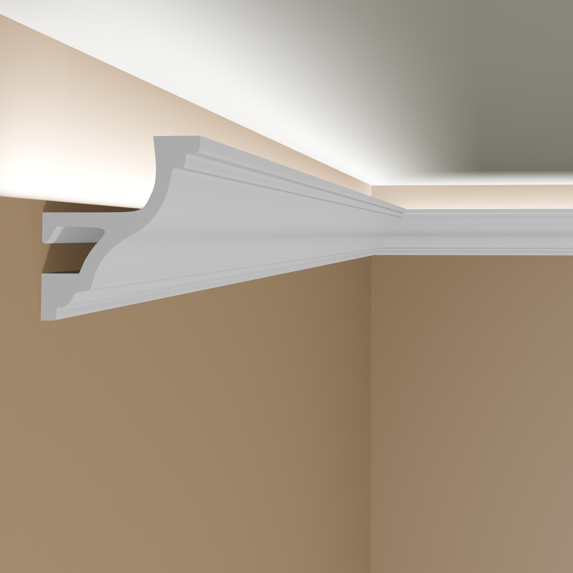 Striscia luminosa Elite Decor KH905 Striscia per soffitto in polistirene bianco 40 x 45 x 2000 mm