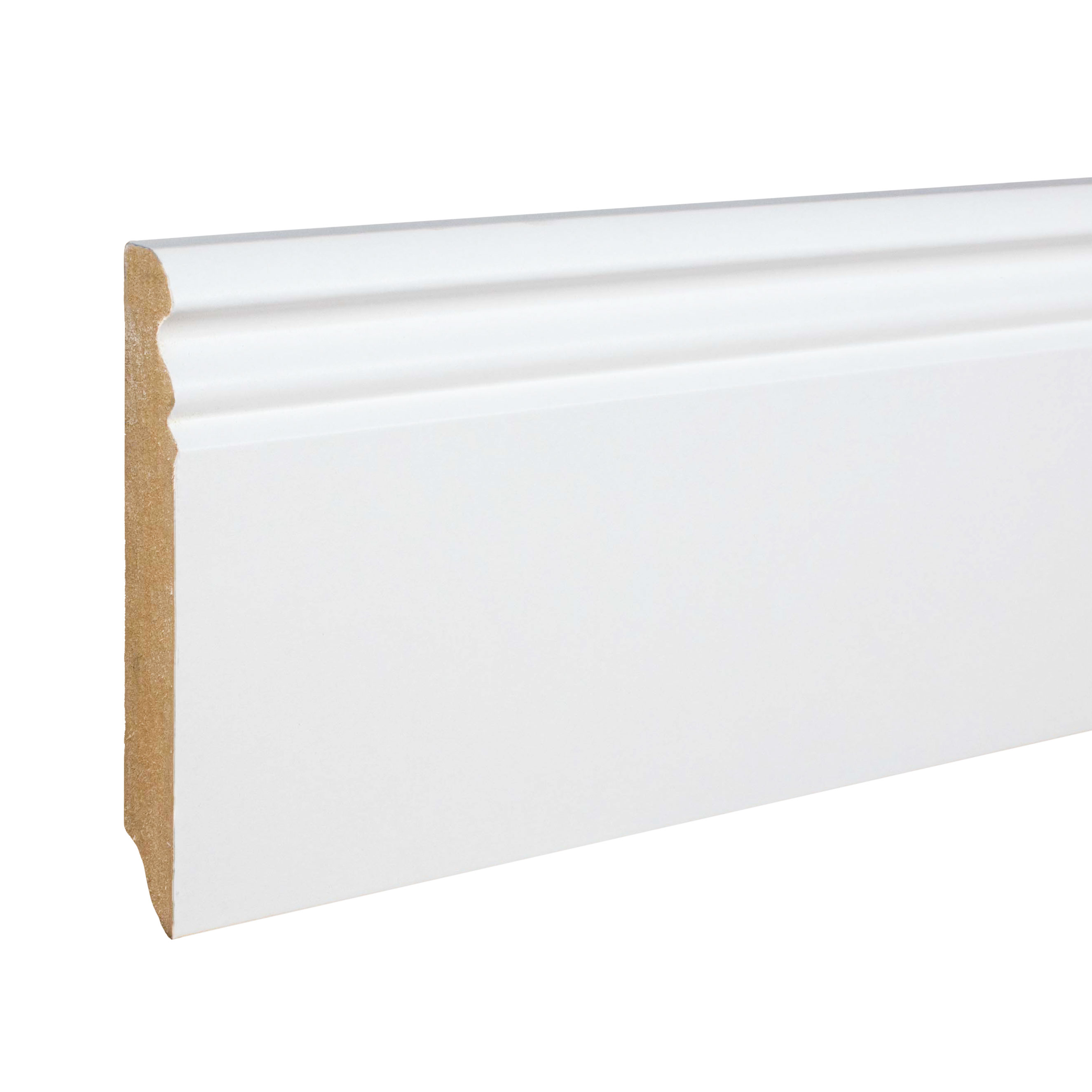Battiscopa profilo Berlin 19 x 96 x 2500 mm MDF bianco profilo Hamburg di PROVISTON
