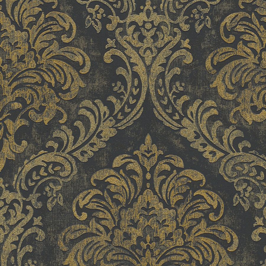 A.S. Creation Stili di viaggio 391123 Carta da parati in tessuto non tessuto Barocco 10,05 m x 0,53 m Nero