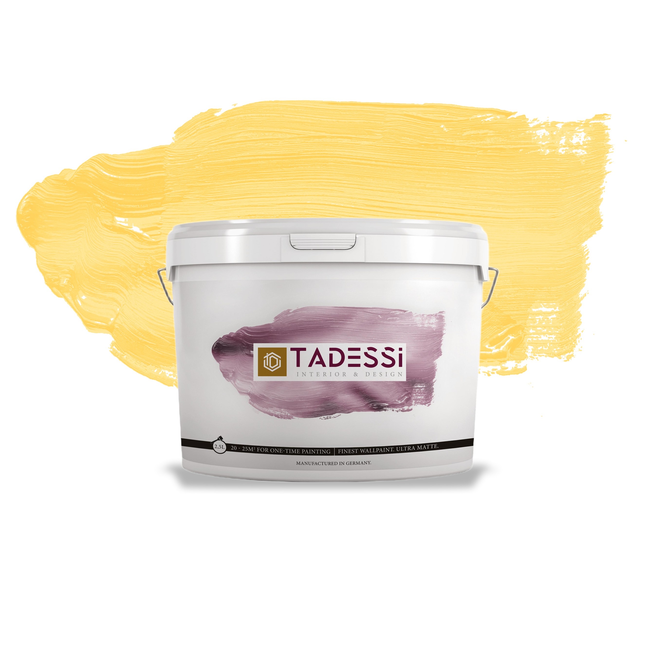 TADESSI Color Vista - Pittura murale gialla - Giallo sole - Pittura per interni opaca - Pittura a dispersione di alta qualità