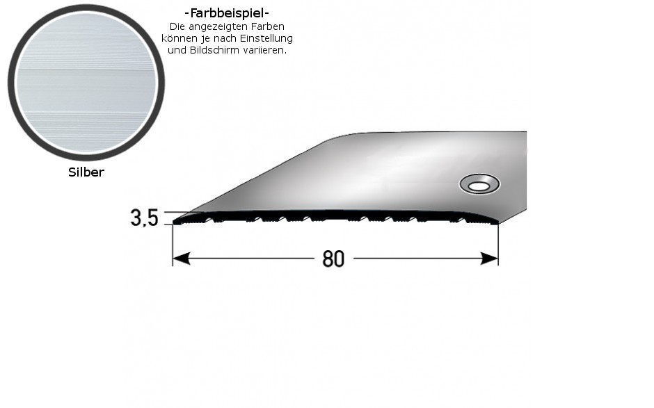 Profilo di transizione PROVISTON, altezza 3,5 mm, larghezza 80 mm, striscia di transizione, alluminio