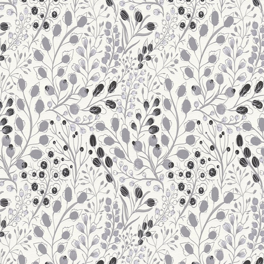 A.S. Creation Attractive 2 388473 Carta da parati in tessuto non tessuto aspetto floreale 10,05 x 0,53 m Grigio