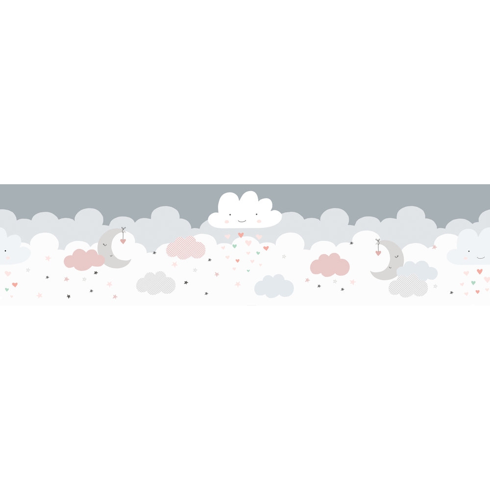 A.S. Creation Only Borders 11 403743 Bordo di carta Cameretta per bambini 5,00 x 0,155 m Grigio