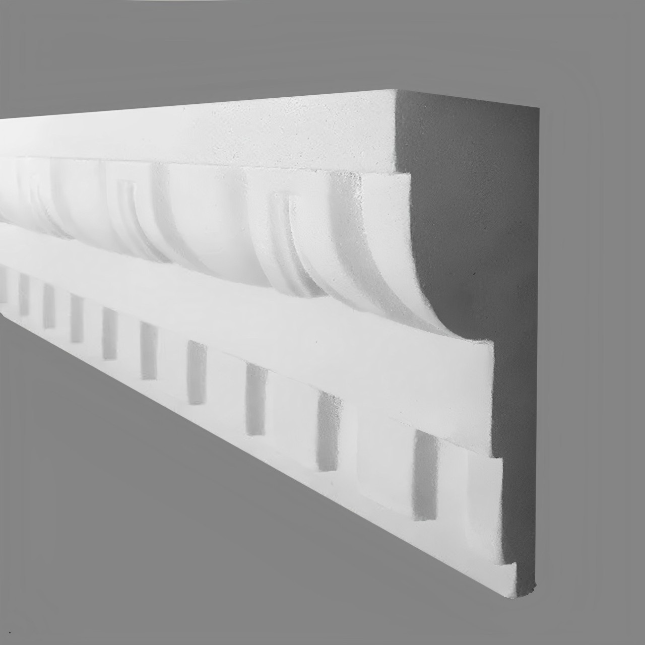 PROVISTON Modanatura in gesso per corridoi Stucco in gesso autentico 75 x 175 x 1070 mm Modanature in gesso