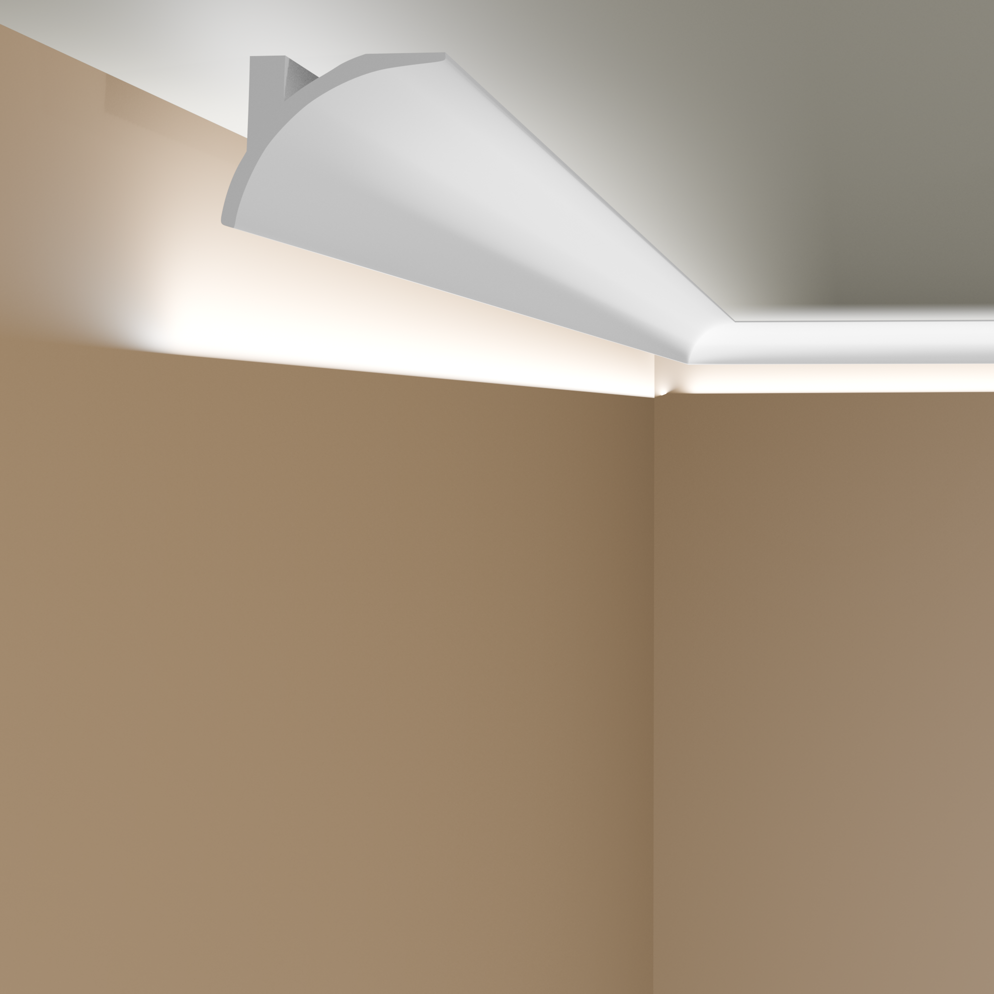 Mardom Binario per tende "QL011" PolyForce 95 x 123 x 2000 mm Binario per soffitto in polistirolo Bianco