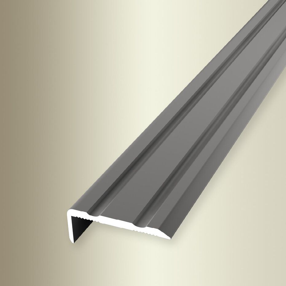 Profili per bordi e angoli delle scale Küberit, altezza 10 mm, larghezza 24,5 mm, alluminio anodizzato