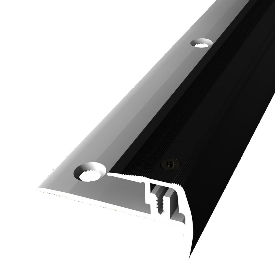 Profilo per bordo scala 27 x 23 mm profilo angolare in alluminio scanalato svasato forato Küberit