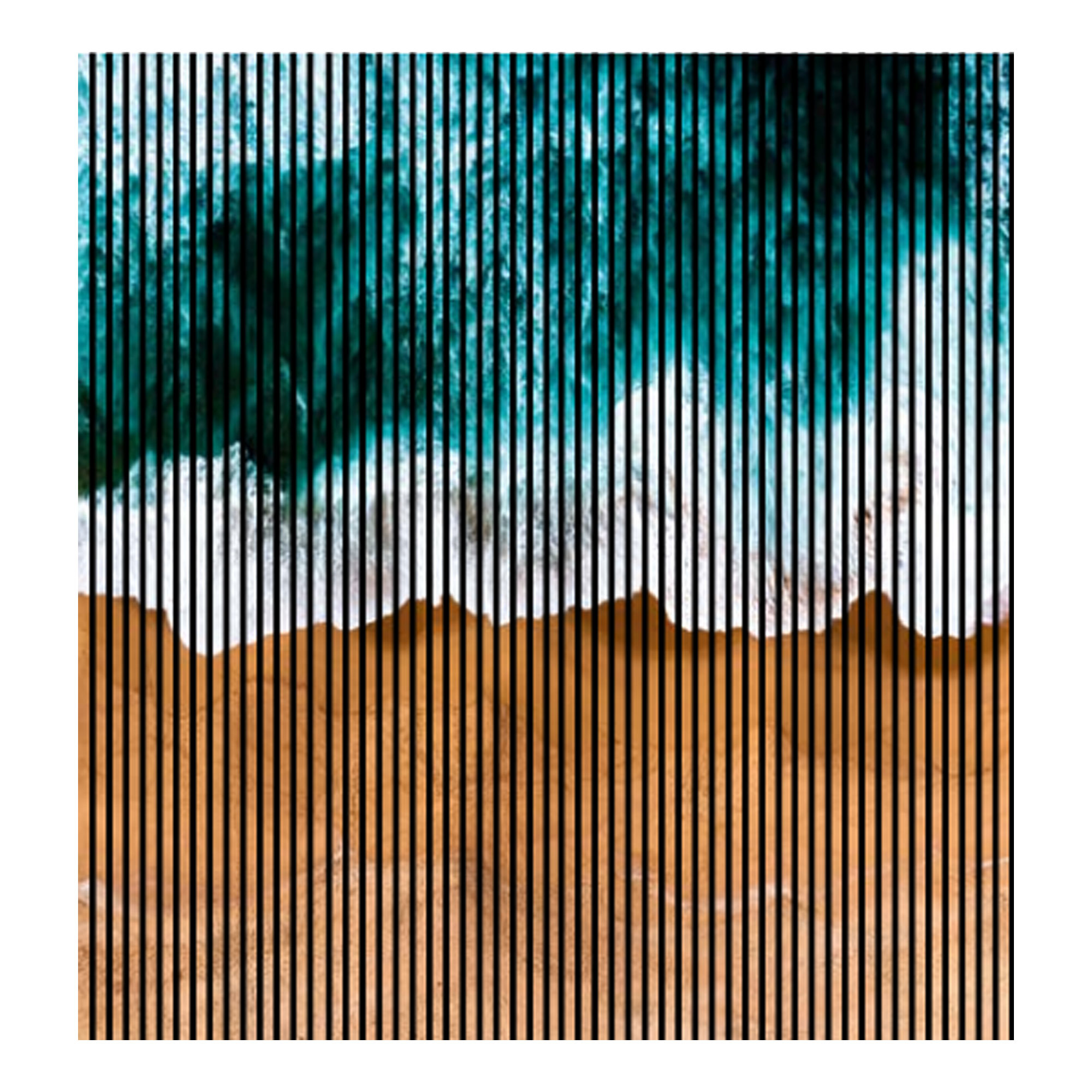 Pannelli acustici con stampa digitale Wave Strand, pannelli da parete color turchese, in varie dimensioni.
