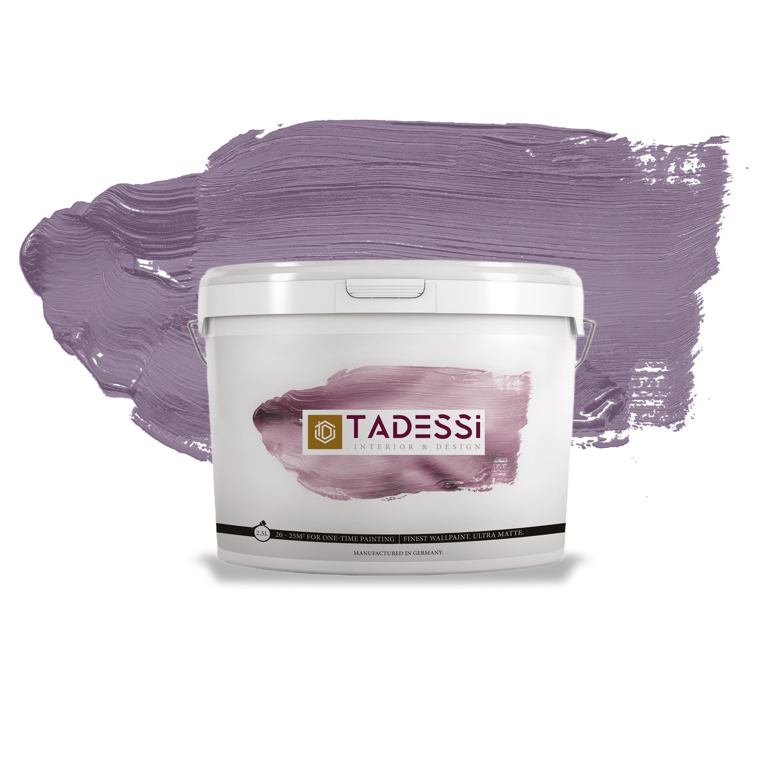 TADESSI Color Vista - Pittura murale viola - Lavanda scura - Pittura per interni opaca - Dispersione di alta qualità